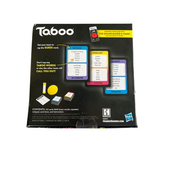 Taboo The Game of UNSPEAKABLE Fun ! Board Game Modern Topics New in Package - Picture 2 of 2